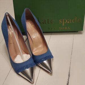 Kate Spade LUCIANA Blue and Silver Women's Heels SZ 6.5 NIB